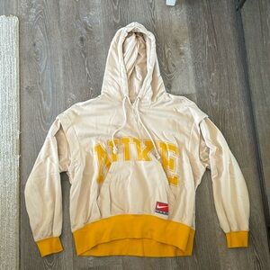 Nike Tan and Yellow Hoodie Jacket Women Size M